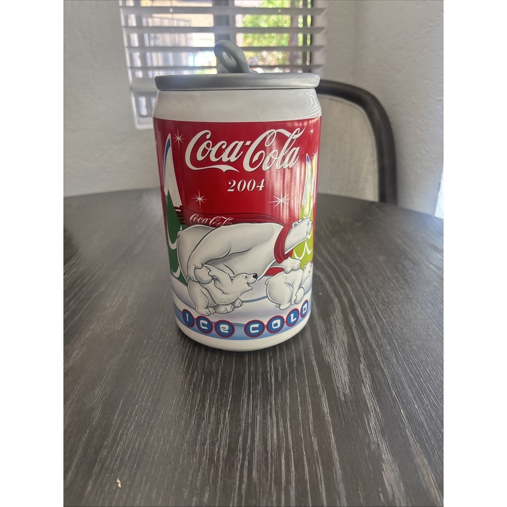 Coca Cola Pop Top Polar‎ Bear Can Ceramic Cookie Jar 2004 Coke Memorabilia